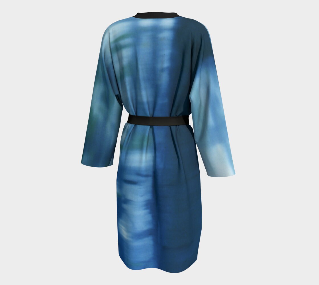 Shades Of Blue Peignoir Soft Peach Skin Robe