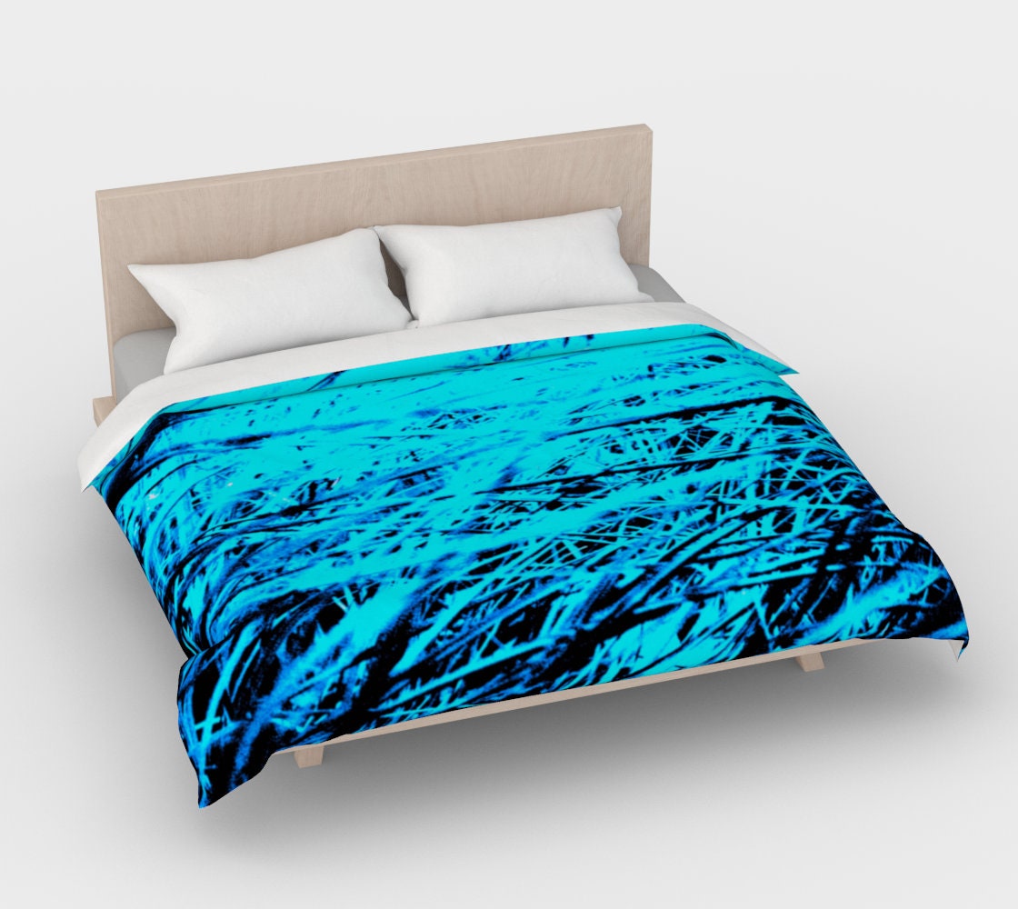 Chic Bedding Blue Grass Duvet Cover Art by Zana