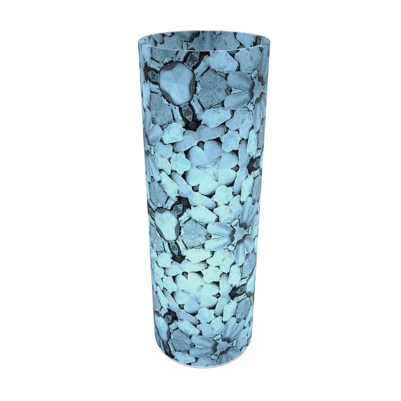 Glass Vase,  Blue Mandela