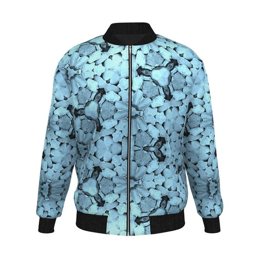 Mens Bomber Jacket, Blue Mandela